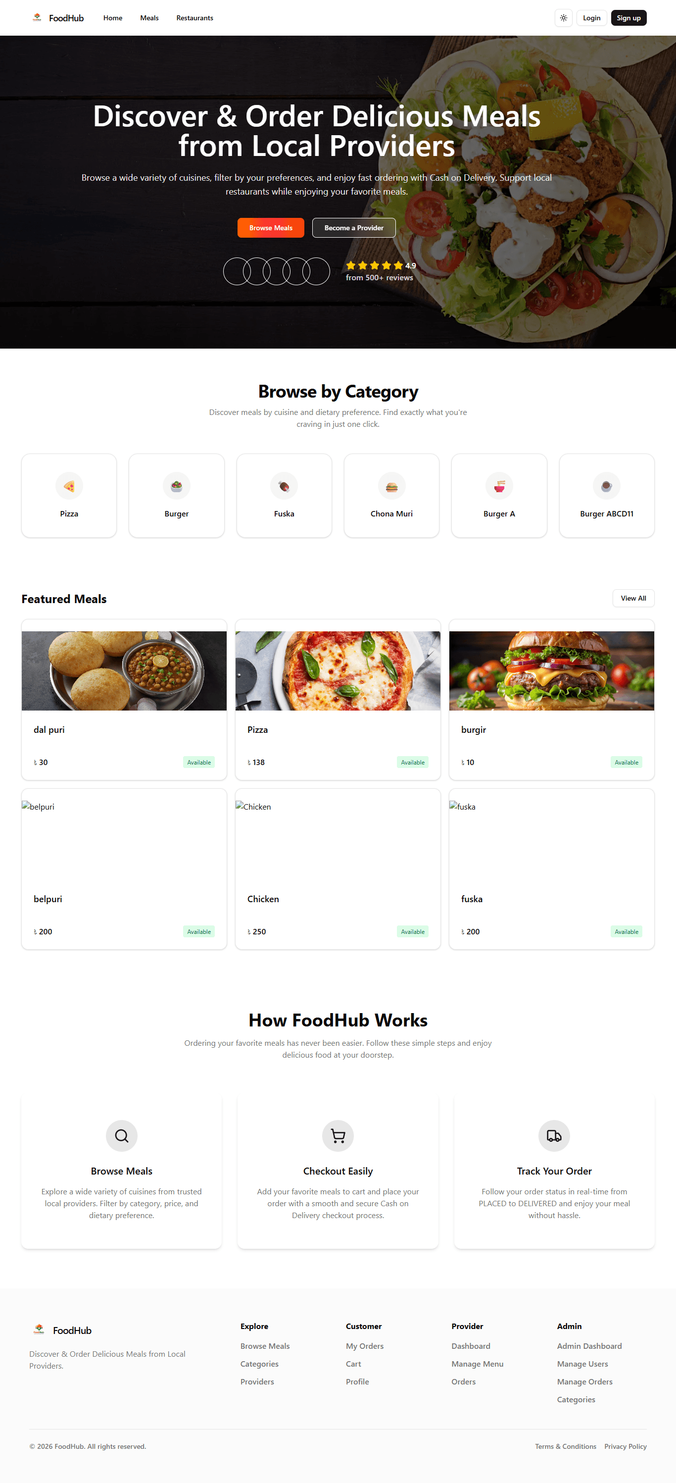 FoodHub – Full Stack Food Ordering Platform